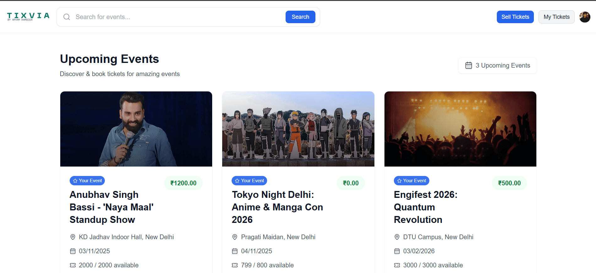 Tixvia - Real-time Ticketing SaaS